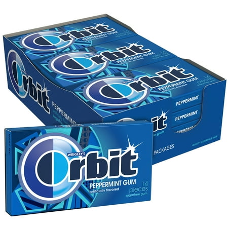 ORBIT Gum Peppermint Sugar Free Chewing Gum, 14 Pieces, 12 Count (Best Orbit Gum Flavor)