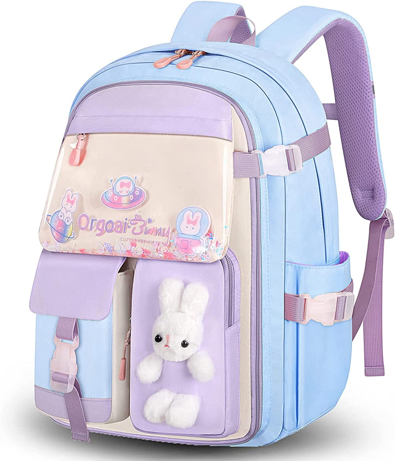 BunnyPony Kids Backpacks for Girls, Kawaii Bunny School Bag, Cute Bunny ...