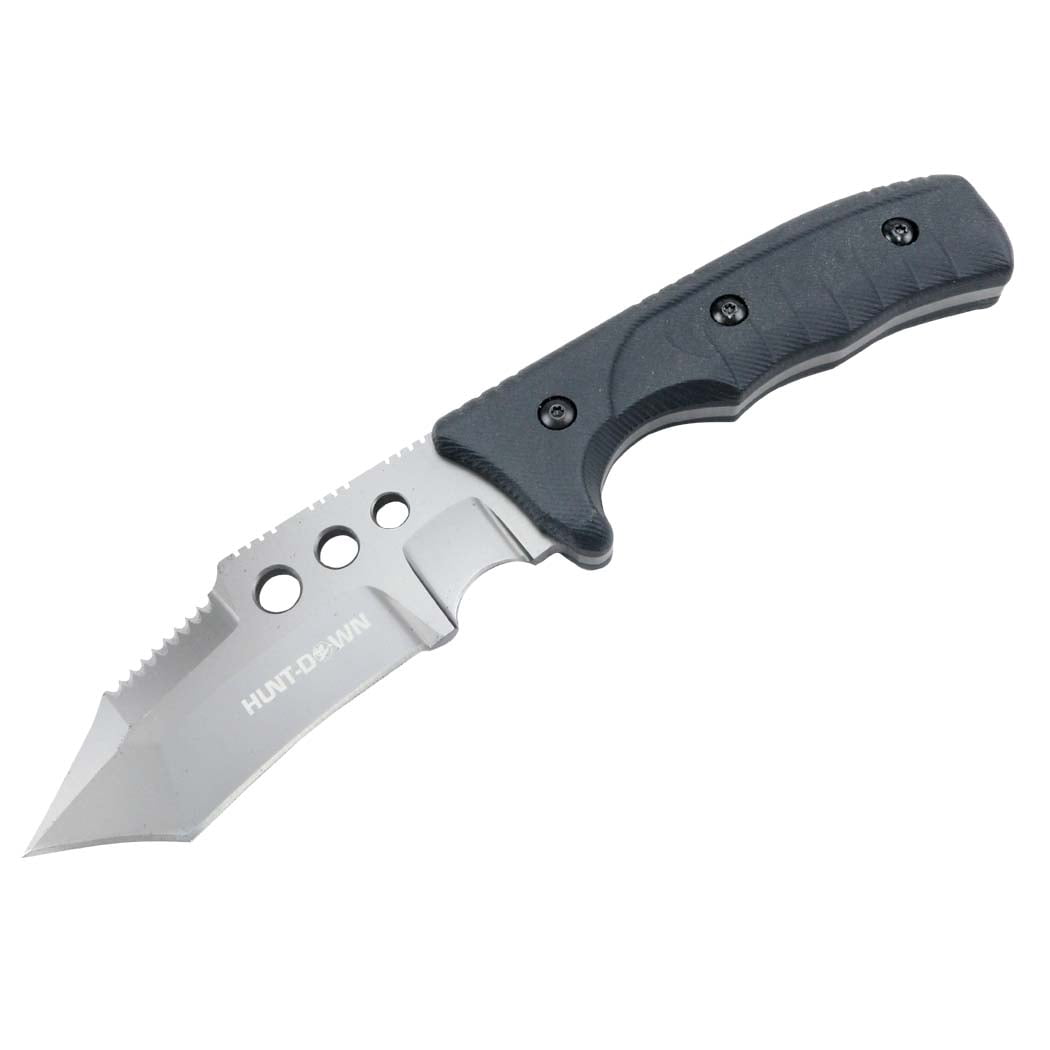 Hunt-Down 10" Stainless Steel Blade Full Tang Hunting Knife with Black Sheath 9872