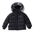 thumbnail image 2 of XQYLOS Toddler Boys Girls Winter Warm Hooded Down Puffer Jacket Coat with 𝖥aux F𝗎r Trim and Cotton Snowsuit, Baby Down Jacket for Cold Weather, Lightweight Insulated Outerwear Parka, 2 of 9