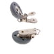 thumbnail image 1 of 2pcs chupete lindo bebé chupetes de silicona ronda sujetadores metálicos corchete gris, 1 of 9