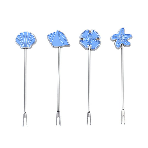 WHAMVOX  4 Pcs Party Picks for Appetizers Fruit Charcuterie Fork Blue