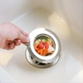 thumbnail image 4 of 2 Pack Sink Strainer Sets - Large Wide Rim 4.5" Stainless Steel Strainer with Rust-Free Function and Anti-Clogging Micro-Perforation - Kitchen Sink Drain Strainer (Black), 4 of 6