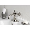 thumbnail image 2 of Kingston Brass KSD3546RKZ Wendell One-Handle Single-Hole Bathroom Faucet with Knurled Handle and Push Pop-Up Drain, Polished Nickel, 2 of 6