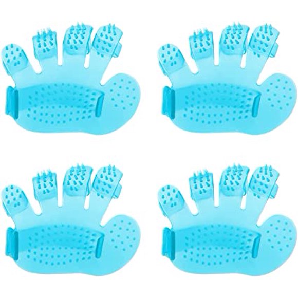 SHTUUYINGG Brosse de Bain pour Animaux de Compagnie Set de 4 - pour Chiens et Chats - avec Poils Courts Ou Longs