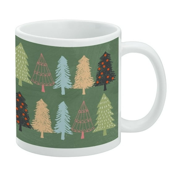 Spunky Christmas Trees White Mug