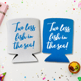 thumbnail image 2 of Wedding Can Coolers, Two Less Fish In The Sea, Engagement Gift, Beer Coolies for Cans or Bottles, Wedding Party Coolie, Wedding Favor, 2 of 4
