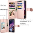 thumbnail image 4 of For Moto G Stylus 5G 2024 Case, Motorola Moto G Stylus 5G 2024 Leather Wallet Case with Card Holder and Lanyard for Women Men, eBizWare Magnetic Flip Detachable Phone Cover - Rose Gold, 4 of 9