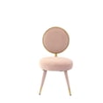 thumbnail image 2 of Cid 21 Inch Modern Glam Accent Chair, Round Backrest, Set of 2, Pink Velvet- Saltoro Sherpi, 2 of 5