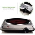 thumbnail image 3 of Ovente Countertop Infrared Burner â€“ 1000 Watts â€“ 7.5â€ Ceramic Glass Single Plate Cooktop with Temperature Control, Non-Slip Feet â€“ Indoor/Outdoor Portable Electric Stove â€“ Stainless Steel (O, 3 of 6
