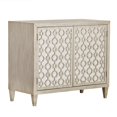 thumbnail image 1 of Home Fare Geometric Overlay Mirrored Accent Chest in Woodgrain Beige, 1 of 8