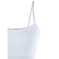 thumbnail image 4 of Ola Mari Junior Size BUILT-IN Shelf Bra Adjustable Spaghetti Strap Solid Camisole Tank Top, Ivory, Medium, 4 of 4