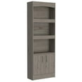 thumbnail image 5 of Depot E-Shop Dozza Bookcase with 3 Shelves, Double Door Cabinet, and Metal Handles, Light Gray, 5 of 7