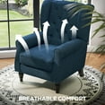 thumbnail image 6 of HOMCOM Button-Tufted Accent Chair with High Wingback, Rounded Cushioned Armrests and Thick Padded Seat, Blue, 6 of 10