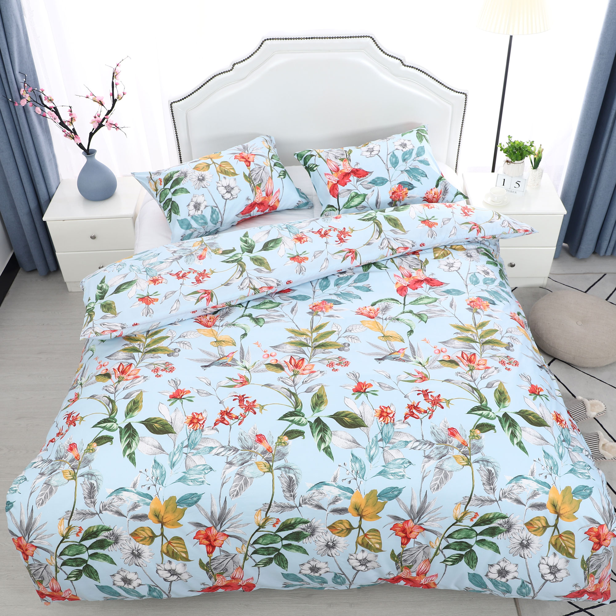 PiccoCasa 3pcs Duvet Cover Bedding Set,(1 Duvet Cover+2 Pillow Shams