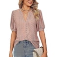 thumbnail image 1 of Womens Summer Tops, V Neck Ruffle Sleeve Blouses, Short Sleeve Casual Tops T-shirts, 1 of 5