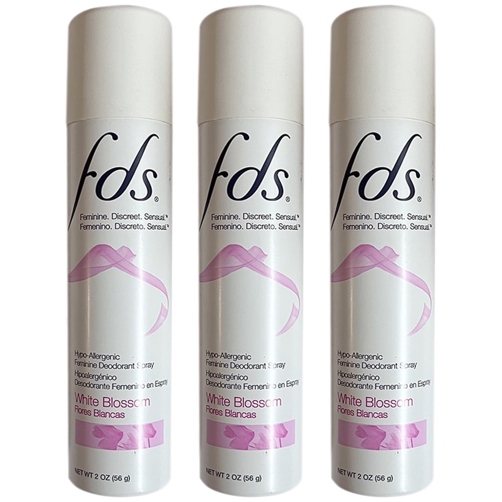 Pack of 3 New FDS Feminine Deodorant Spray, White Blossom, 2 oz