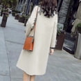 thumbnail image 3 of Wool Overcoat Women Winter Warm Trench Coat Long Casual Outwear, 3 of 4