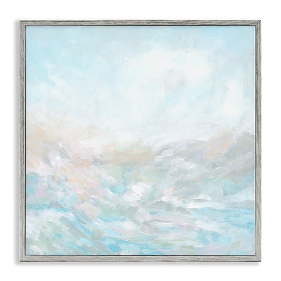 Stupell Industries Coastal Blue Abstract Waves Gray Framed Giclee Art, 12 x 12, by June Erica Vess
