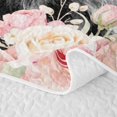 thumbnail image 5 of Homewish Highland Cow Quilt King for Girls, Pink Floral Gray Marble King Coverlet Set, 3pcs, 1 Comforter and 2 Pillowcases, 5 of 7