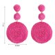 thumbnail image 3 of 2 pares de pendientes de bola de rafia para mujer, pendientes redondos de rafia llamativos, joyería de vacaciones de verano en la playa, 3 of 6