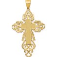 thumbnail image 1 of 14K Yellow Gold Polished Fancy Cross Pendant (51.2 X 30.5) Made In United States k6174, 1 of 6