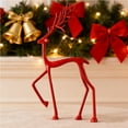 thumbnail image 5 of Beautynvta Large Metal Deer Tabletop Decorations, 9'' Exquisite Polished Reindeer Statues, Red Reindeer Sculpture for Living Room Office Bookself Tabletop Mantle Christmas Decorations, 5 of 5