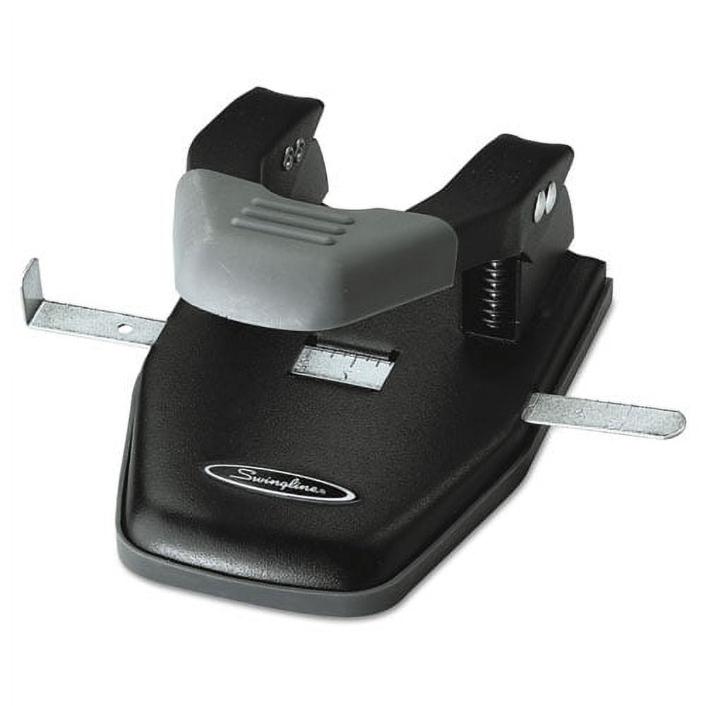 28-Sheet Comfort Handle Steel Two-Hole Punch, 1/4" Holes, Black/gray | Bundle of 5 Each