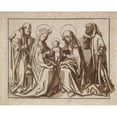thumbnail image 3 of Workshop of Hans Holbein the elder 18x15 Black Modern Framed Museum Art Print Titled - The Holy Clan (Anna Selbtritt with Joseph and Joachim) (1500), 3 of 5