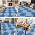 thumbnail image 5 of Blue Geometric Area Rugs 8'x10', Washable Small Throw Rugs for Living Room Patio, Retro Morocco Abstract Art Indoor Outdoor Rug Non-Slip Low Pile Carpet Runner Reversible Floor Mats, 5 of 8