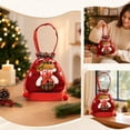 thumbnail image 5 of Festive Gift Bags Reusable Drawstring Gift Sacks with Handle Snowman Holiday Xmas Party Favor Wrapping Bags for Candy Cookies Small Toys Stocking Stuffers, Set of 1, Cloth, 5 of 7