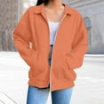 thumbnail image 4 of NMMUED Womens Zip Up Hoodies, Zip Up Jacket, Gym Hoodie, Athletic Jackets for Women Full Zip, Oversized Zip Up Hoodie for Women, Orange XXL, 4 of 7