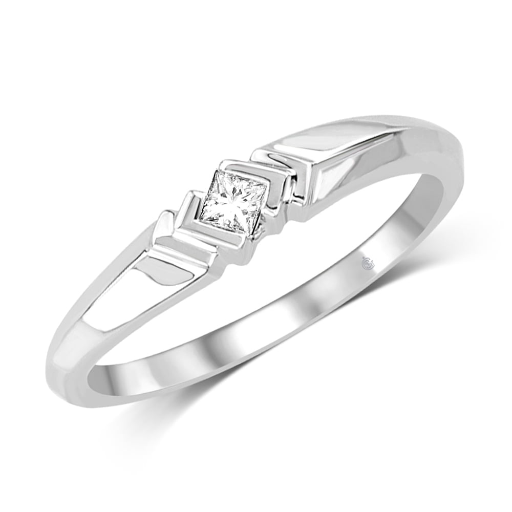 10k White Gold Diamond Fashion Ring 1/20 ct