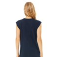 thumbnail image 2 of Bella Canvas Womens Flowy Rolled Cuffs Muscle Tee, 2XL, Midnight, 2 of 3