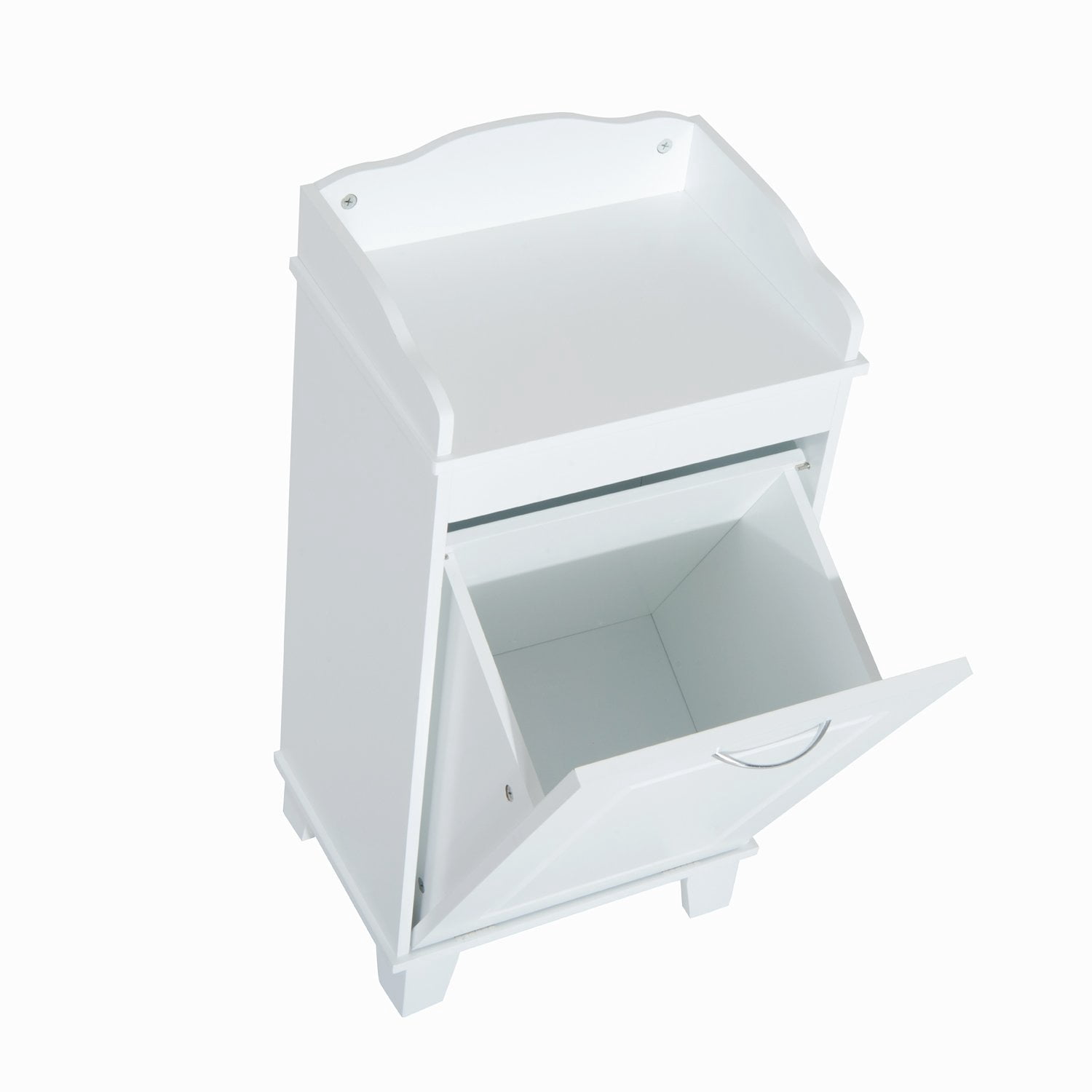 HomCom Modern Country Free Standing Laundry Hamper, White