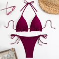 thumbnail image 3 of RUTAYY Women's Bikini Sets Solid Color Swimwear Tankini Tops and Bottom Summer Swim Suit Classic Seaside Swimsuit, 3 of 4