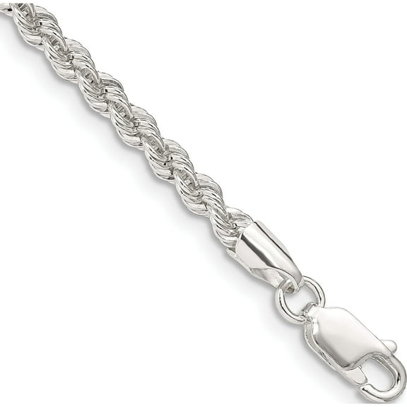 Sterling Silver 3mm Solid Rope Chain (10 X 3) Made In Italy qdr060-10