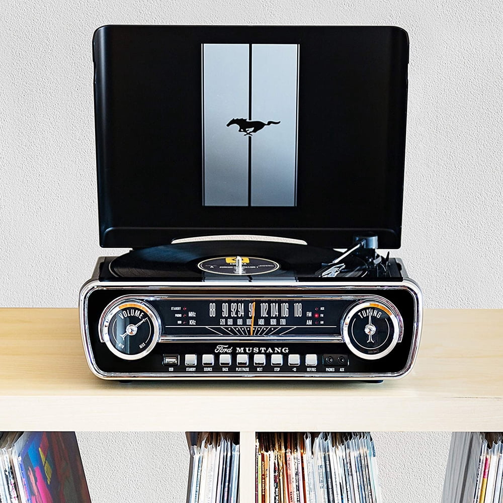 ION IT69BK Mustang LP 4-In-1 Classic Car-Styled Music Center