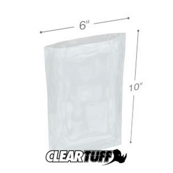 International Plastics PB60610 6 x 10 in. Clear Poly Bags, 0.006 Gauge - Case of 1000