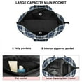 thumbnail image 3 of Navy White Plaid Checkered Pattern Travel Tote Bags for Women Carry On,Large Weekender Bags for Women Travel,Multi Functional Duffle Bag for Work,Shopping,Sports, 3 of 5