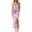 Pink, variant on Women 2 Piece Long Skirt Sets Sexy Floral Crop Cami Top Low Waist Bodycon Ruffle Maxi Skirt Summer Beachwear
