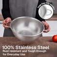 thumbnail image 5 of Behome 3 Pack Colander(2/4/7 Qt), Stainless Steel Colander Strainers with Handles & Resting Base, Steel Colander Sieves for Draining Rinsing Washing, for Pasta Vegetables Fruits, 5 of 7