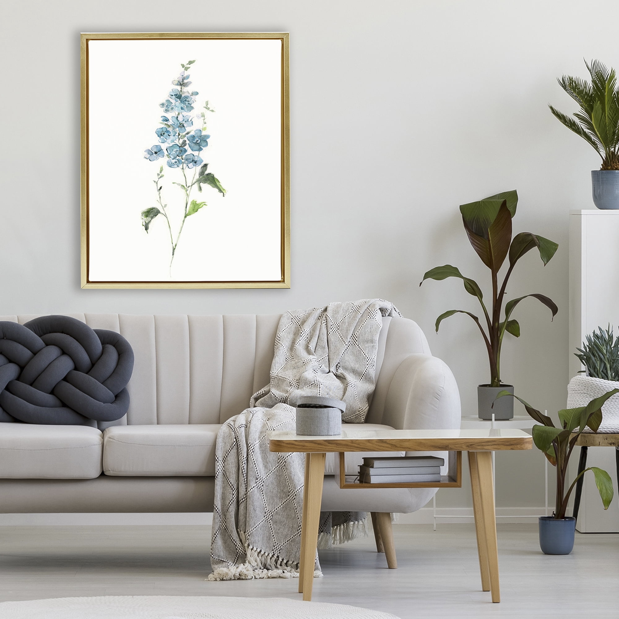 Stupell Industries Natural Spring Herbs Gold Framed Floater Canvas Wall Art, design by Sally Swatland