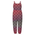 thumbnail image 2 of MIASHUI Combinaisons Sans Manches pour Enfants Vêtements Filles Pantalon Long Décontracté Imprimé avec Poche, Rouge Brique, 3-4 Ans, 2 of 4