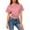 Pink, variant on Women's T-Shirt Casual Round Neck Short Sleeve Tops Solid Color Tapered Waist Crop Tee Blouses Summer Spring OutFits
