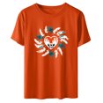 thumbnail image 5 of Dadaria Hauts Femme Chemise Orange Manches Courtes T-Shirt Col Rond Été Chandail Blouses 2TG, 5 of 5