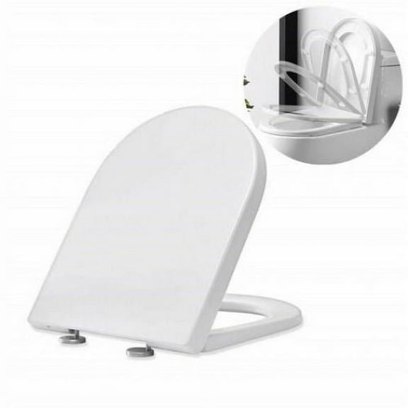 D-Shape Toilet Seat with Quiet Self-Closing, Designed for Modern Bathrooms, Durable UF Material Ensures Longevity, Universal Fit for Standard Toilets, Soft Toilet Seat with Quick
