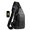 02#Black, variant on Bxaolu PU Leather Sling Bag with USB Charging Port Multi-pocket Chest Bag for Men Women Hiking Travel Daypack, [Khaki,1Pack]