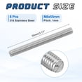 thumbnail image 2 of Uxcell 8Pack M6x55mm 316 Stainless Steel Fully All Threaded Rod Studs, 1mm Pitch, 2 of 6