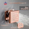 thumbnail image 4 of Grolta Rose Gold 22" Rainfall Waterfall Thermostatic Shower Faucet System w/ Jets, Sprayer, Slide Bar - Rose Gold, 4 of 4